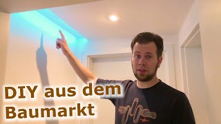 Indirekte Beleuchtung in abgehängter Decke SELBSTGEMACHTE LichtVoute mit LEDStrip [upl. by Fairbanks]