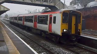 Transport for Wales 150241 departing a Snowy Caerphilly 191124 with a Bargoed service [upl. by Xymenes]