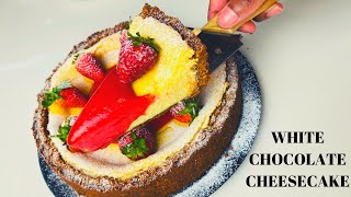 Lindt Lindor White Chocolate Cheesecake  How to make baked cheesecake  Kholiwe Cooks [upl. by Apollus410]