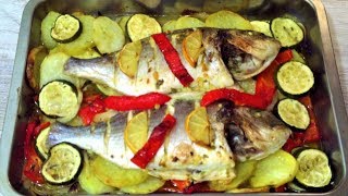 Dorada al Horno con verduras  Receta fácil y rápida  Pescado al horno con verduras [upl. by Idnarb38]