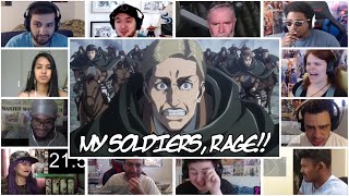 SURVEY CORPS FINAL CHARGE Attack On TItan Season 3 Episode 16  Reaction Mashup [upl. by Atnoed244]