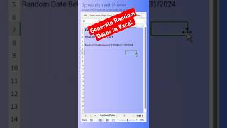 Generate Random Dates in Excel [upl. by Pellikka902]