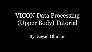 VICON Upper Body Processing Tutorial [upl. by Favata243]