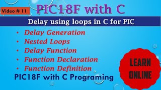 Delay using loops in C for PIC  LED PROGRAM TO TURN ON And off with 1 SECOND DELAY IN C PROGRAMMING [upl. by Frederic]