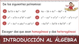 CLASIFICACIÓN DE EXPRESIONES ALGEBRAICAS Parte 5 [upl. by Xenia]