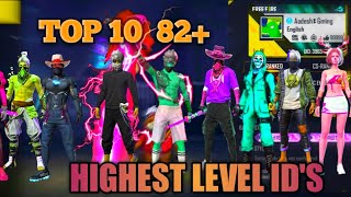 WORLD HIGHEST LEVEL TOP 10 IDS 💯🔥 VINOLA FF freefire highlights [upl. by Nodnal]