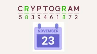 Cryptogram Daily Challenge November 23 2024  Welcome to Monaco Answers [upl. by Santos]