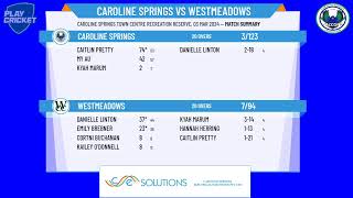 Victorian Turf CA  Deer Park Club Womens Div  Grand Final  Caroline Springs v Westmeadows [upl. by Drus]