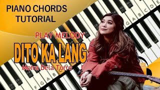 Dito Ka Lang  Moira Dela Torre  Piano Chords Tutorial [upl. by Neufer]