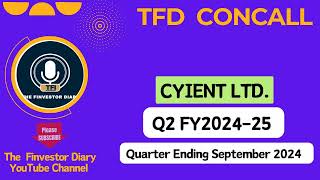 Cyient Limited  Investors Concall Q2 FY202425 tfdconcall [upl. by Anuait]