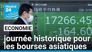 Economie  quotCest une journée historique pour les bourses asiatiquesquot • FRANCE 24 [upl. by Mcculloch]