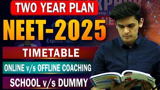 Topper’s Plan for NEET 2025🔥 Books Timetable Coaching 2 Year Plan [upl. by Nylarat]