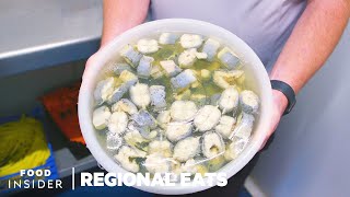 How Jellied Eels Are Made In East London  Regional Eats [upl. by Eamanna]