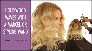 How to create Hollywood Waves with a Marcel Iron or Styling Wand [upl. by Moria608]