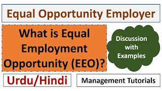 What is Equal Employment Opportunity EEO Advantages of Equal Employment OpportunityUrduHindi [upl. by Nyrrat268]