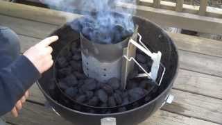 Pork Barrel BBQ  How to Light a Charcoal Fire using the Minion Method in a Weber Smokey Mountain [upl. by Nail]