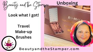 Amazon Find Unboxing Travel MakeUp Brushes with Lighted Mirror from BSMall [upl. by Richia]