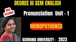 Degree III Sem English  PRONUNCIATION New Syllabus [upl. by Abrahan]