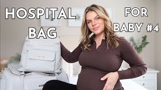 WHATS IN MY HOSPITAL BAG FOR BABY 4  LABOR AND DELIVERY [upl. by Eibmab]