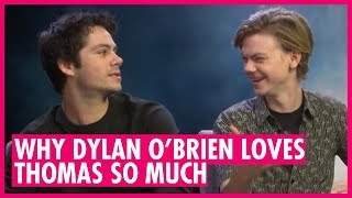 Why Dylan OBrien Loves Thomas BrodieSangster Maze Runner Death Cure Interview [upl. by Etolas]