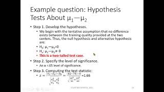 Inferences Concerning Difference Between Two Population or Treatment Means Using Independent Samples [upl. by Anemolihp815]