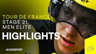 TOTAL DOMINANCE 🏆  Tour de France Stage 21 Race Highlights  Eurosport Cycling [upl. by Iblok]