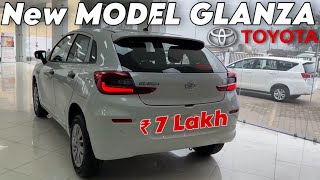 NEW MODEL TOYOTA GLANZA WHITE 7 LAKH 2024  NEW GLANZA E MODEL REVIEW [upl. by Yrrak]