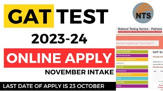 GAT Test Online Apply in 2023  GAT Test in Novemeber [upl. by Lenci]