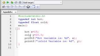 C Programming Tutorial  72 Typedef [upl. by Allerym]