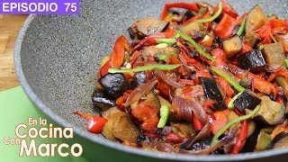 Peperonata italiana receta en español  recetas de verduras [upl. by Wandy]