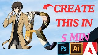 Design Any 3D Text in 5 Min  Adobe Photoshop  3D  Tutorial  Create Anime  Manipulation  Image [upl. by Azarria]