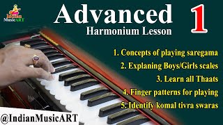 Advanced Harmonium Lessons 1  Playing SaReGaMa Thaats Fingering Komal Tivra [upl. by Armando]