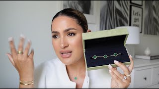 VCA Van Cleef amp Arpels 5 Motif Vintage Alhambra Malachite Bracelet Unboxing [upl. by Guild626]