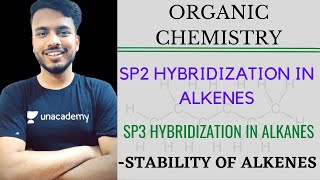 sp3 hybridization in Alkanes  sp2 hybridization in alkenes  stability of alkenes pharmacywithsg [upl. by Haraf]