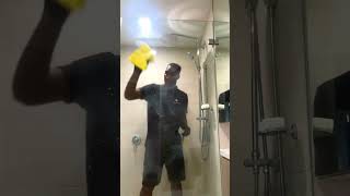 How to clean glass shower doors like a professional asmr cleaning [upl. by Audun618]