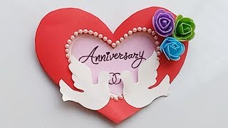 How to make Anniversary card Handmade easy card Tutorial [upl. by Shelby326]