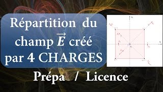 Topographie du champ électrostatique créé par 4 charges ponctuelles ●○○○○ Prépa  Licence [upl. by Sebastian916]