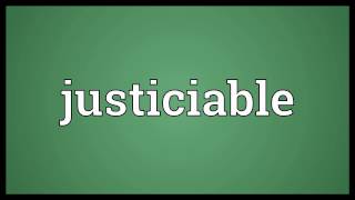 Justiciable Meaning [upl. by Ellenuahs]