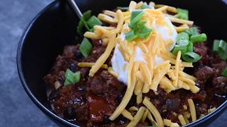 Weeknight Black Bean Chili Recipe  Add A Pinch [upl. by Eidas]