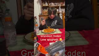 Grandson Kaden eating spaghetti dinner [upl. by Zippora]