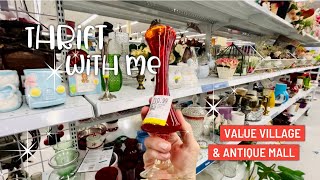 Thrift With Me  Thrifting Value Village amp Antique Mall  Vintage Home Decor For Resale 🇨🇦 [upl. by Palestine]