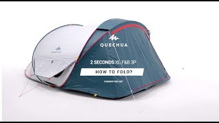 TUTORIAL  How to fold 2 SECONDS EASY FampB 3p  DecathlonQUECHUA [upl. by Akirahs]