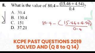 KCPE 2020 KCPE PAST PAPERS MATHEMATICSKCPE MATHS 2019 QUESTIONS AND ANSWERSKCPE maths Q8  Q14 [upl. by Anitsihc]