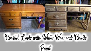 How to Create a Coastal Look With White Wax and Chalk Paint  Tutorial [upl. by Muraida]