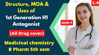 Structure MAO amp uses of H1 antagonist। L4।U1। Antihistamine । Medicinal chemistry B Pharm 5th sem [upl. by Clayton]