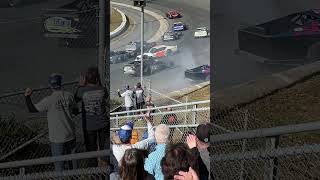 Caraway Speedway 602 Modifieds Stack ‘Em Up At The Start [upl. by Adnolaj]