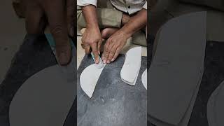 cuttingskills shaping and skiving the stiffners to give the toes and heel the shape of footlast [upl. by Nidraj]