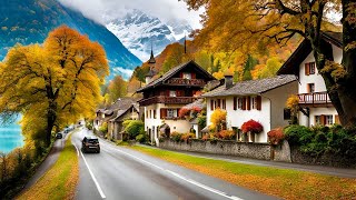 🇨🇭Autumn Driving In Switzerland📍Swiss Village Brienz [upl. by Niwrehs]