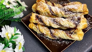 ✅✅Nutella Puff Pastry Twist Foietaj cu Nutella  Rapid si gustos [upl. by Sibelle930]