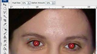 Remove Red Eye in Photoshop CS3 [upl. by Ahsienom]